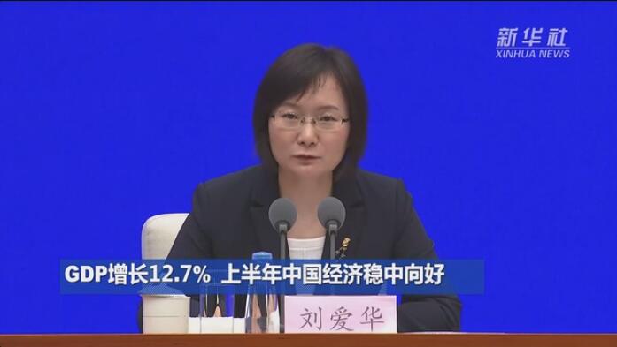 增长12.7%！上半年中国经济回稳向好